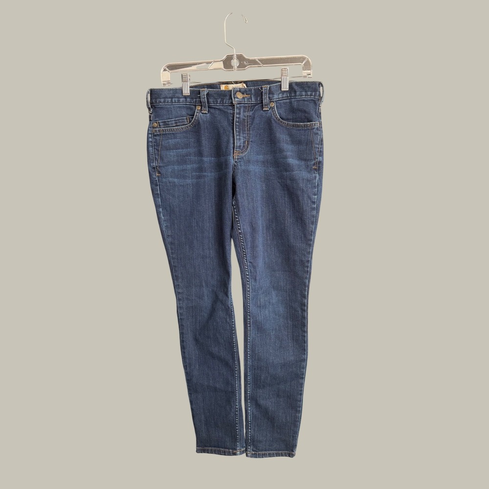 Carhartt Womens Slim Fit Skinny Leg Jeans Dark Wash Denim Size 10 Regular 33x29